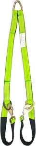 V-Bridle Strap 2" x 4' w/Snap Hooks w/Cordura Sleeve and Axle Straps, D Ring Mi - Picture 1 of 9
