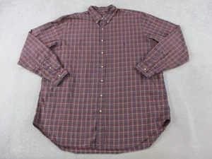 Ralph Lauren Shirt Mens 2XLT Tall Red Tan Plaid Classic Fit Modern Button Up L/S - Picture 1 of 9