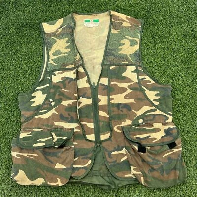 Vintage Game Winner Sportswear Mens XL Camo Bird Duck Field Hunting Vest - Image 1 of 4