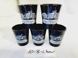 Lot of 5- Harley Davidson Landmark Series Black Shot Glass 1922, 27, 40 - Picture 1 of 4