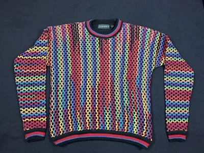 Vintage Tundra Canada Rainbow Coogi Style Sweater Mens M Cotton - Image 1 of 4