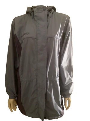 Columbia Hombre Chaqueta Climática Lluvia Viento Suave Shell Sudadera con Capucha Azul Gris Cremallera Completa M Foto 1 de 4