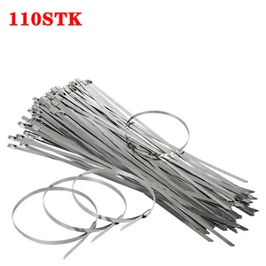 110X Edelstahl Kabelbinder Zange Kabel Set Binder 300mm Industriequalität Metall - Bild 1 von 12