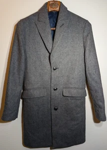 BONOBOS Herren italienischer Wollmantel anthrazit Fischgrät 36R Standard NEU - Bild 1 von 8