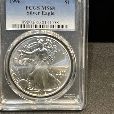 1996 PCGS MS68 | 1oz Silver American Eagle - SAE $1 US Dollar Coin - Image 1 of 4