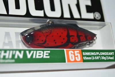 Duel Hardcore Flashi'n Bass Vibe 2 5/8" 3/4oz Red Crawfish Crawdad R1368-cf Foto 1 de 4