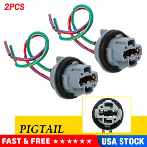 Universal Pigtail Wire Female Socket 7440 Two Harness Rear Turn Signal Light Fit - Picture 1 of 8