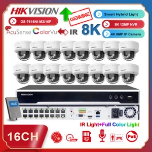 Hikvision 8K 16CH NVR 4K 8MP ColorVu Dome Camera System Dual Light Acusense Lot - Picture 1 of 26