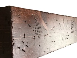 8"Deep You Choose Length & Stain Faux Barnwood Fireplace Mantel Rustic Beam - Picture 1 of 26