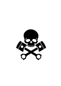 Skull and Piston,Vinyl Decal Sticker Car Van Window Toolbox Mechanic 4x4 Jdm - Picture 1 of 2