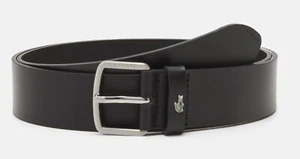 Lacoste Mens 3,5cm  Leather Belt  Black 90cm ( fits 30” ) New - Picture 1 of 6