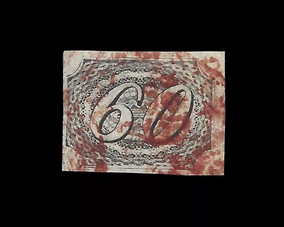 Brazil 1844 60 RÉIS Slanting numeral - RHM 17 USED - Image 1 of 2