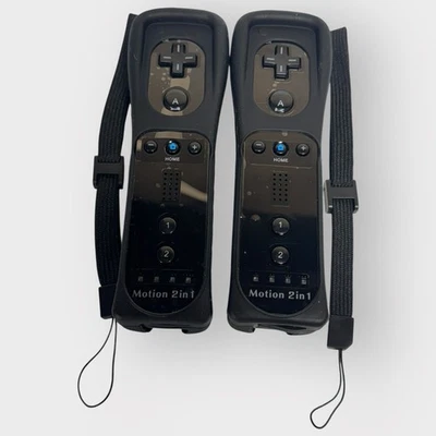 Wii Remotes - 3rd Party MOTION 2-in-1 Working NEW FREE SHIPPING LOT OF 2 BLACK - Image 1 of 2