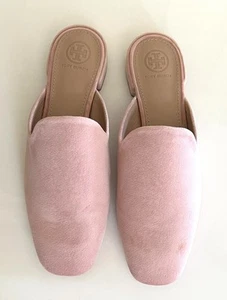 NIB Tory Burch size 8 ballet pink velvet Carlotta flat slide shoes - Picture 1 of 6