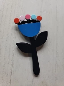 Nada By Dana Brooch Tulip Flower Modernist Pin 3.5" - Picture 1 of 2