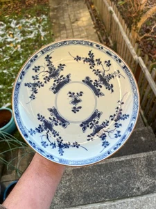 Antico piatto porcellana cinese Qing blu e bianco XVIII secolo Kangxi - Foto 1 di 18
