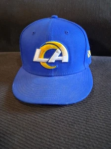 Los Angeles Rams NFL New Era 59Fifty eng anliegende Mütze Größe 7 5/8 blauer Schirm - Bild 1 von 5