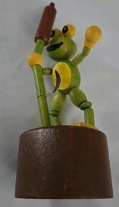 RARO Petra Czech Toys Rana Push Pupazzo Giocattolo in Legno Bambino - Foto 1 di 3