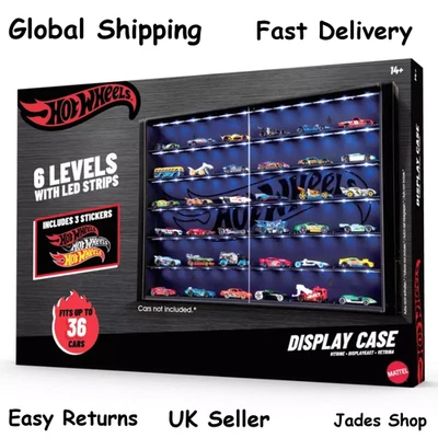 Hot Wheels Vetrina 6 Livelli con Strisce LED Protezione Auto da Parete - Immagine 1 di 4