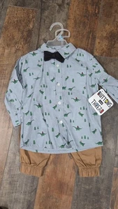 Botones e Hilo Niños Dinosaurios Navidad Conjunto Nuevo con Etiquetas Talla 18M B9 - Imagen 1 de 3