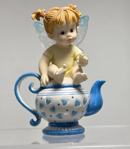 My Little Kitchen Fairies TEA TIME FAIRIE Teapot Pigtails DAMAGED Figurine - Picture 1 of 7
