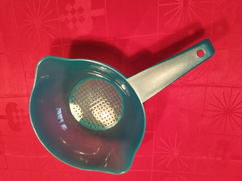 Tupperware Sieb, Goldregen, Junge Welle, Türkis transparent! NEU! - Bild 1 von 3