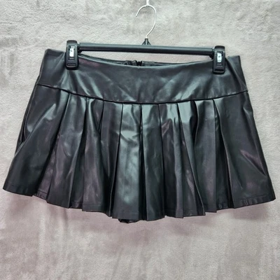 Haute Monde женщин XL черный искусственной кожи плиссированные мини юбка милый шорты - Изображение 1 из 4