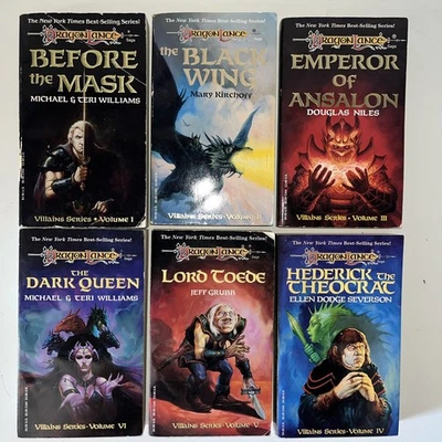Dragonlance Villains Sextet Series #1-6 Complete Set PB First Editions TSR Foto 1 de 4