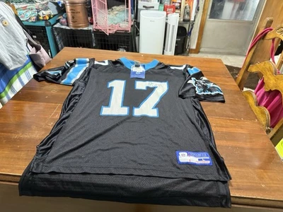 Camiseta deportiva de malla Reebok negra para hombre NFL Carolina Panthers Jake Delhomme - firmada grande Foto 1 de 4