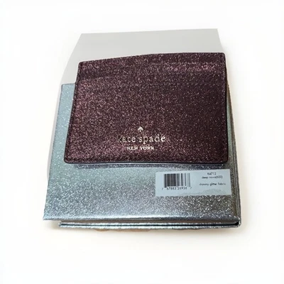 NWT Kate Spade K4712 Boxed Small Slim Card Case Holder Shimmy Glitter Deep Nova - Image 1 of 4