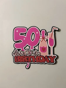 Happy 50th Birthday Scrapbook Titel Handmade Paper Pieced Die Cut 50 - Bild 1 von 1