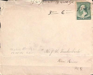 Taylors Bridge NC 2 cent 1888 Cover to Haw River NC - Picture 1 of 1