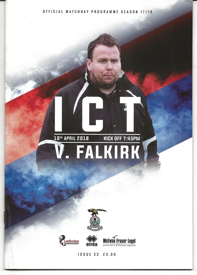 Football Programme>INVERNESS CALEDONIAN THISTLE v FALKIRK Apr 2018 - Image 1 of 1