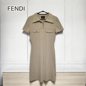 FENDI Dress Beige Short Sleeve Size40 US4 Women Used - Picture 1 of 12
