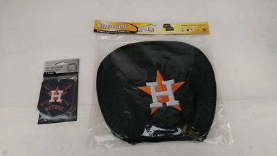 New 2pk Air Freshener and 2 Double Sided Headrest Cover MLB Houston Astros - Image 1 of 4