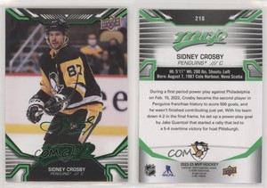 2022-23 Upper Deck MVP Green Script Sidney Crosby SP #218