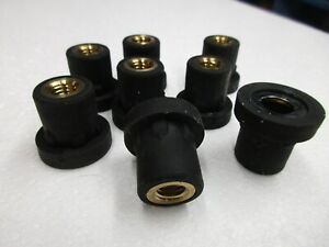 8 Rubber Vibration Isolator Mounts, M8-1.25 Internal, See Pics For Dimensions