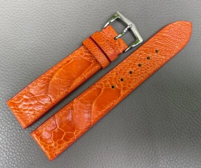 正品鸵鸟腿部皮肤手表表带 尺寸 16 18 19 20 21 22 23 24 25 26 毫米 — 第 1/4 张图片