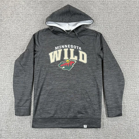 Fanatics Minnesota Wild Hoodie Small S Grey Logo Sweatshirt Sweater Pocket Mens Cover