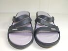 CROCS WOMENS SANDALS/WEDGE SIZE 11 NAVY BLUE AND LAVENDER