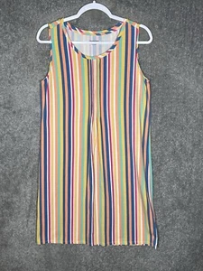 Lands End Sleeveless Striped Dress Womens Size M 10-12 Multicolored Stretch - Picture 1 of 6