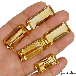 Piedras preciosas sueltas sin calentar citrino natural limpio para ojos 215 quilates corte esmeralda ~5 piezas - Imagen 1 de 6