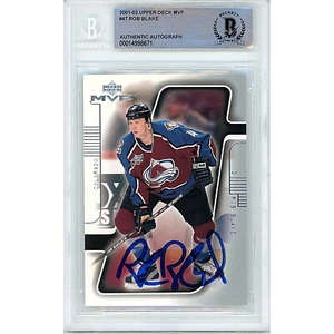 2001-02 Upper Deck MVP #47 Rob Blake AUTO Signed Card Beckett Slabbed Avalanche - Picture 1 of 5