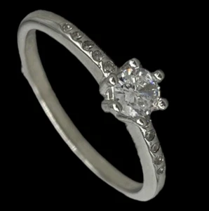 Anello donna argento 925 puntiluce brillanti Misura 15 fidanzamento/anniversario - Foto 1 di 13