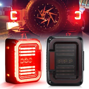 Smoked LED Tail Light Brake Turn Stop Reverse For Jeep Wrangler JK JKU 2007-2018 - Foto 1 di 12