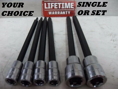 NEW CRAFTSMAN TORX BIT SOCKET LONG STAR 1/4" & 3/8" CHOICE OF SINGLE OR 6PC SET - Image 1 of 3