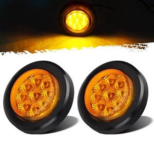 Partsam 2Pcs 2 Inch Round Truck Trailer Led Side Marker Clearance Light Amber... - Picture 1 of 8