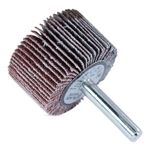 1-1/2" x 1" x 1/4" Shank Mounted Flap Wheels - A/O 60 Grit Sanding - 50 Pack - Picture 1 of 5