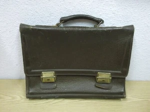 50s/60s Braun 40x29 Leather Bag 50s 60s Vintage - Picture 1 of 8