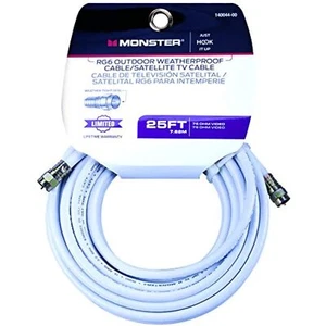 Monster Cable Video Coaxial Cable Digital 75 Ohm 25 ' Carded - Picture 1 of 2